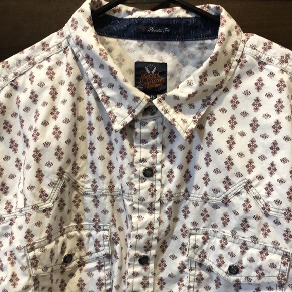 Moon Shine Spirit Regular Fi t~2XL Men's Long Sleeve Shirt Button Up Pearl Snap - Picture 2 of 5